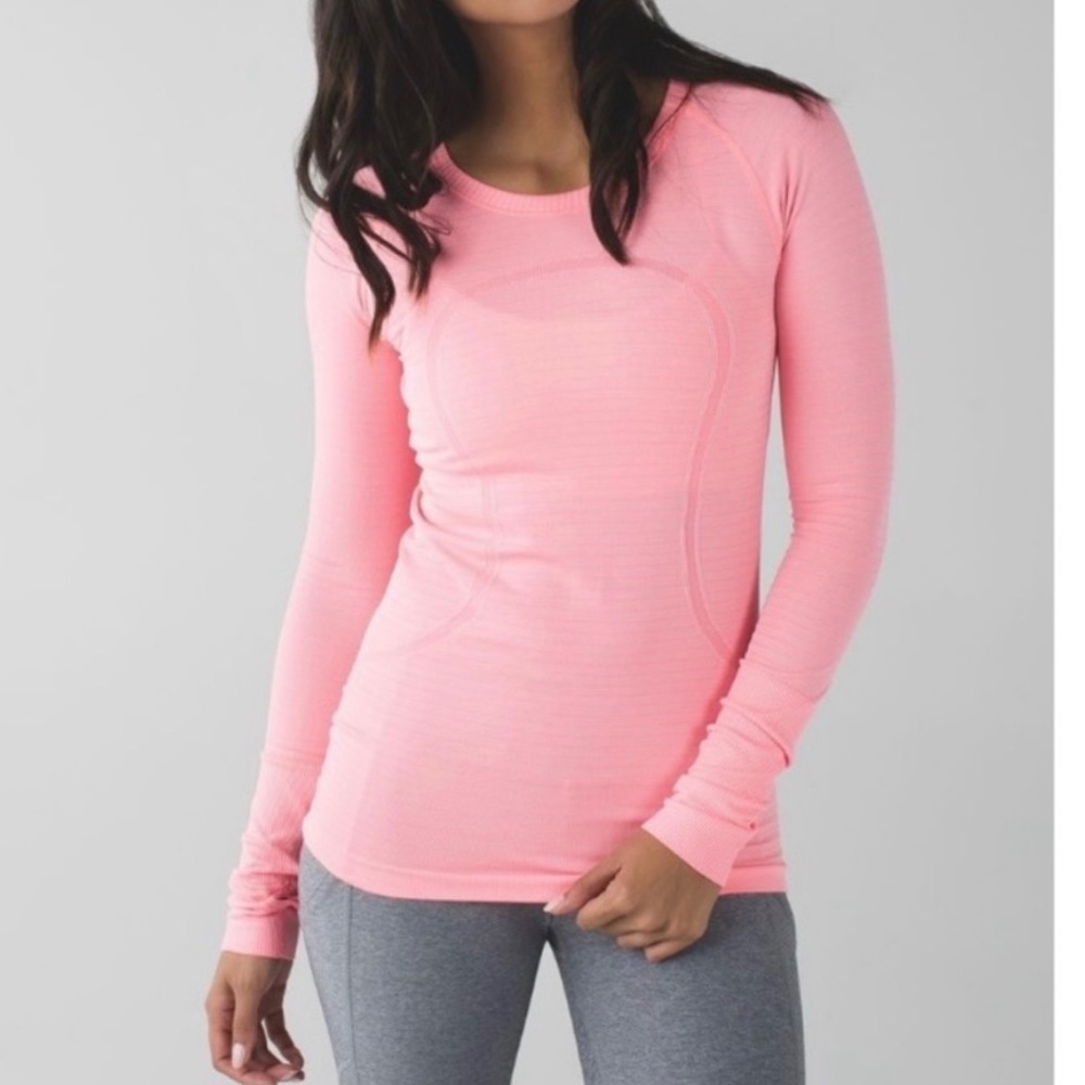 Pink long sleeve lululemon shirt